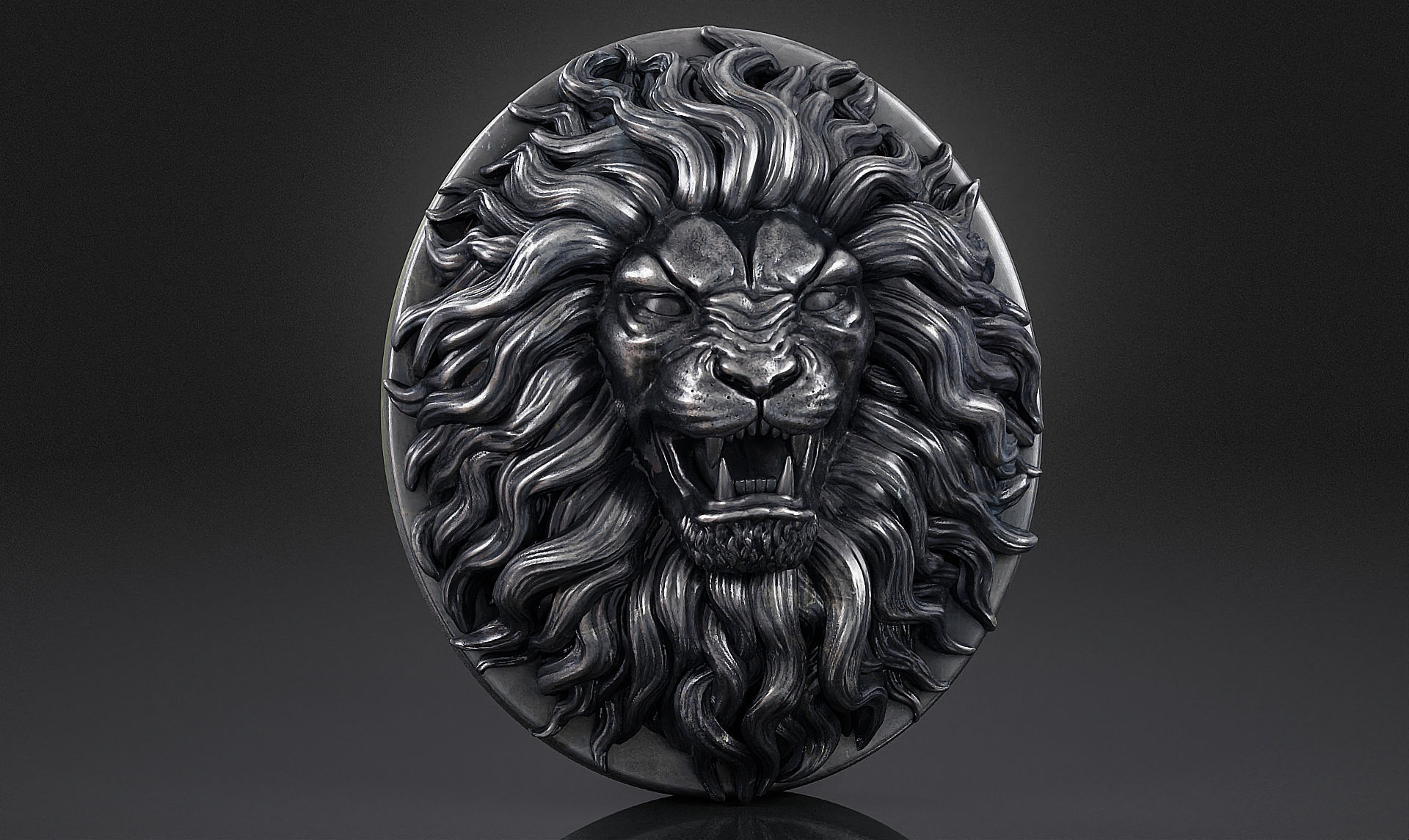 Lion Head Pendant a03  3D print model_2
