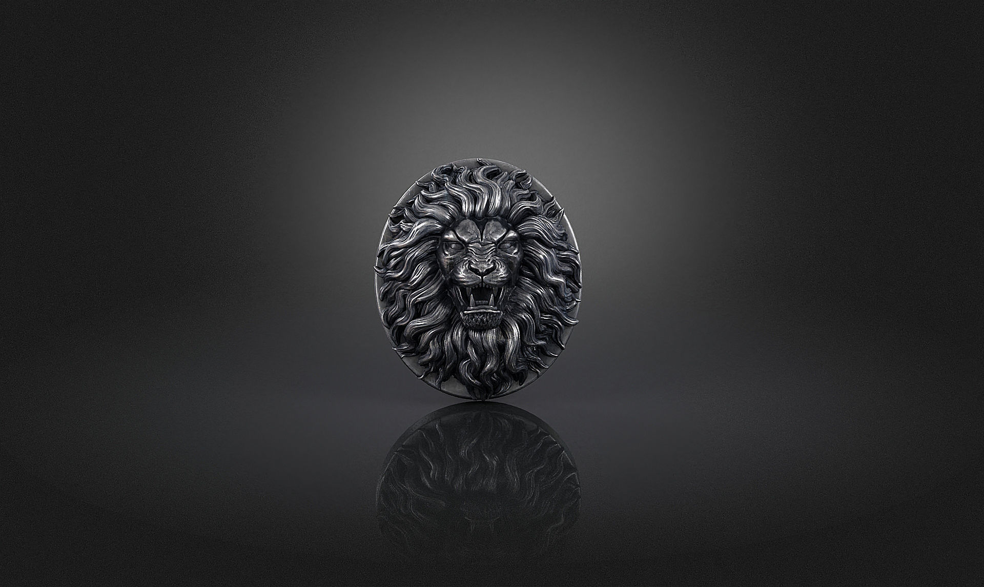 Lion Head Pendant a03  3D print model_14