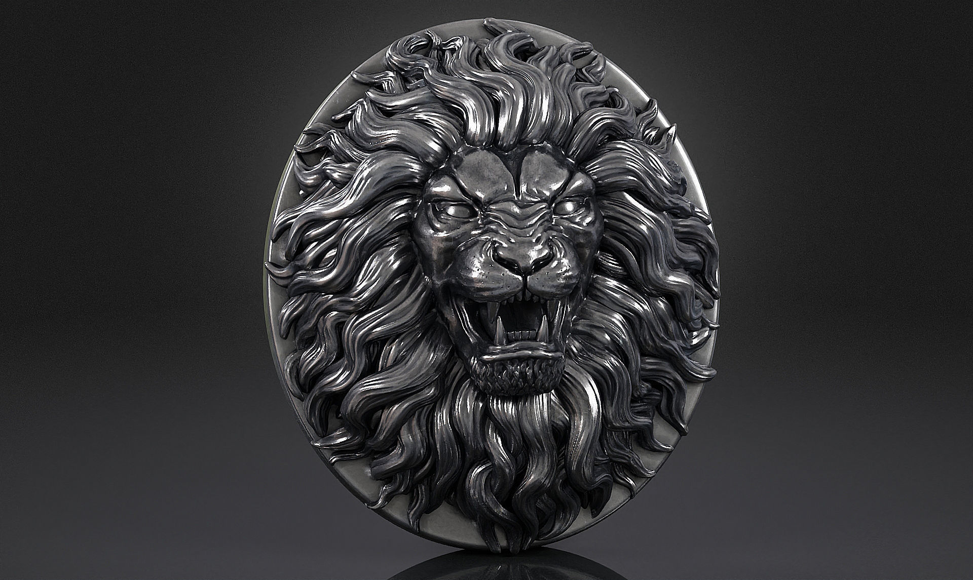 Lion Head Pendant a03  3D print model_8