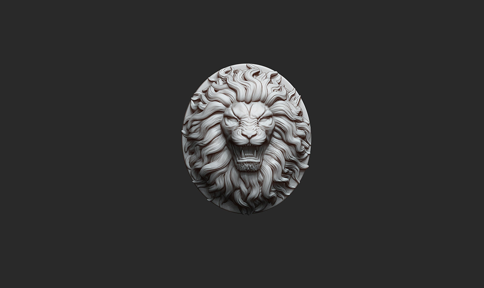 Lion Head Pendant a03  3D print model_18