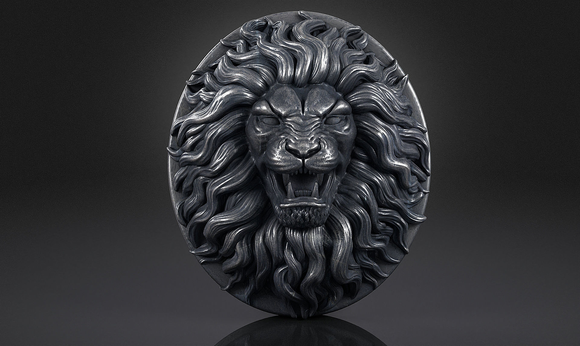 Lion Head Pendant a03  3D print model_12