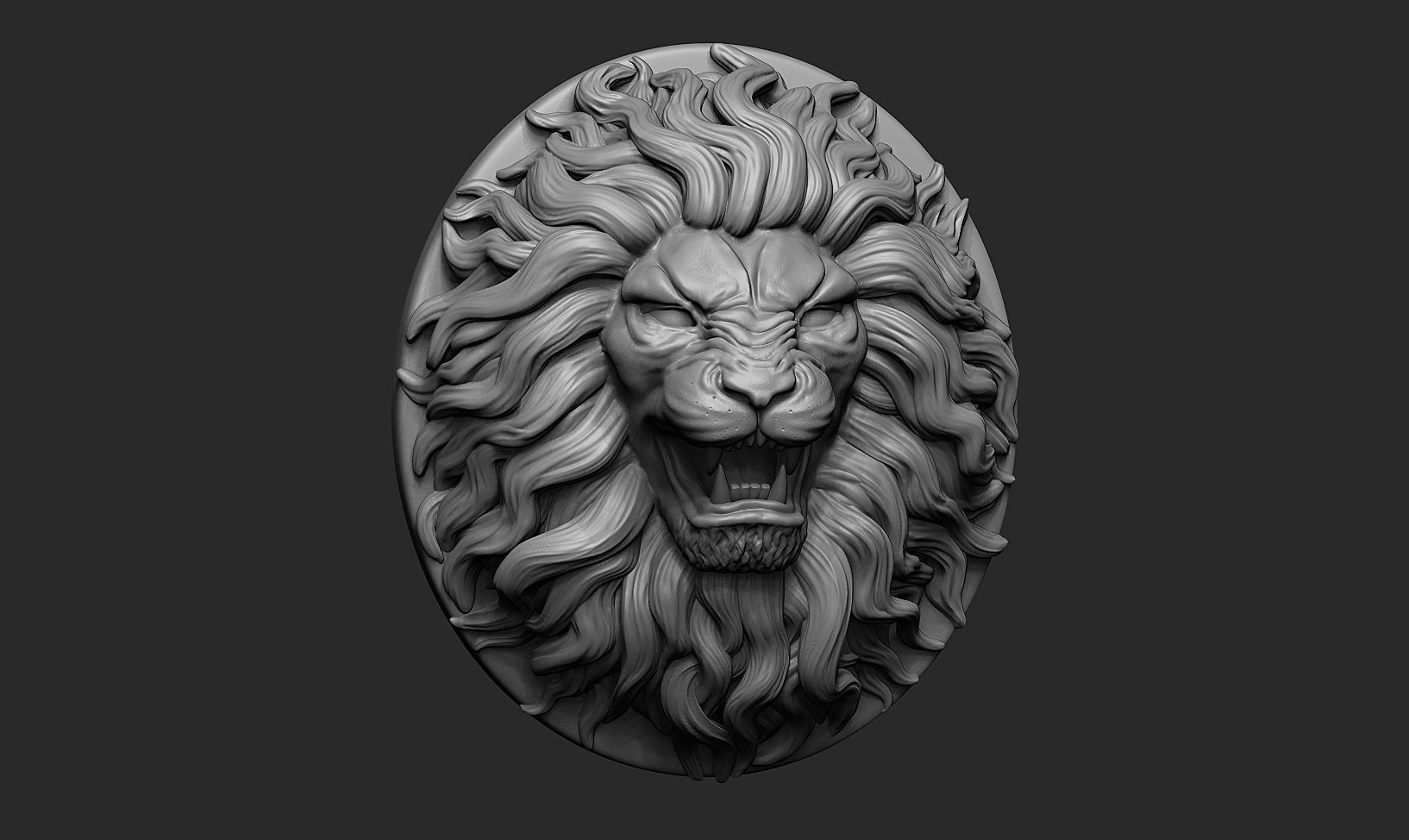 Lion Head Pendant a03  3D print model_19