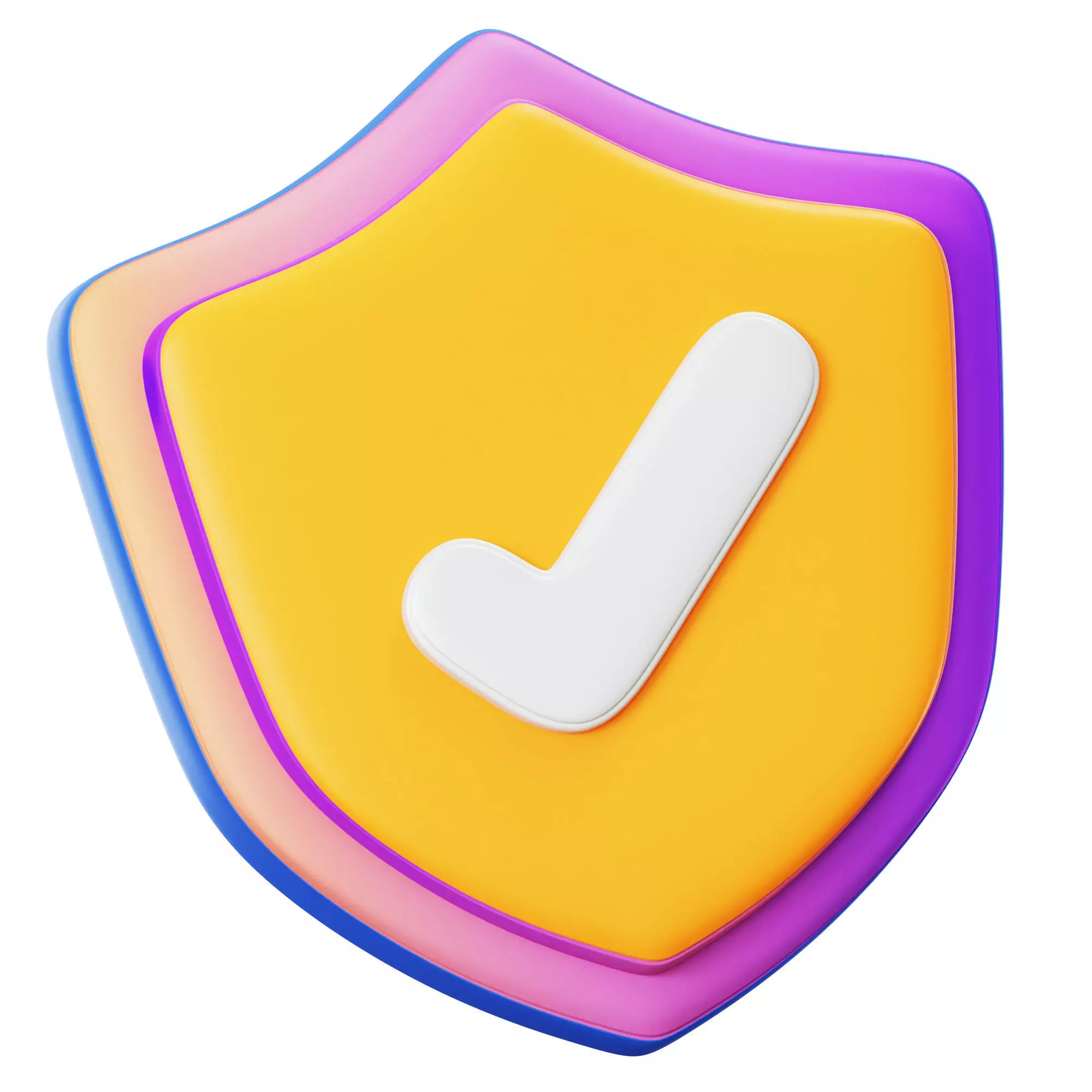 Secure Shield 3D Icon Low-poly 3D model_0