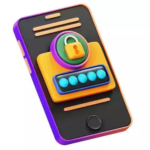Mobile Password 3D Icon