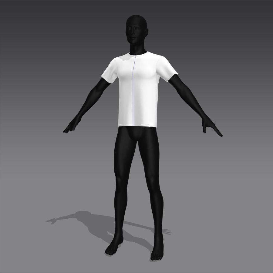 Tshirt short Low-poly 3D model_9