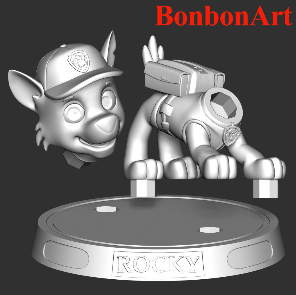 Rocky paw patrol 3D print model_3