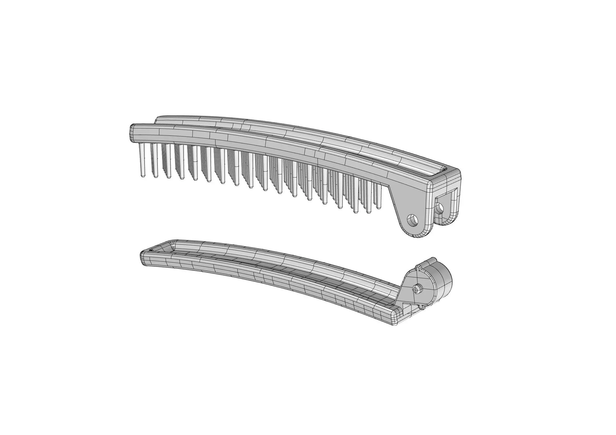 Hair comb 3D print model_10