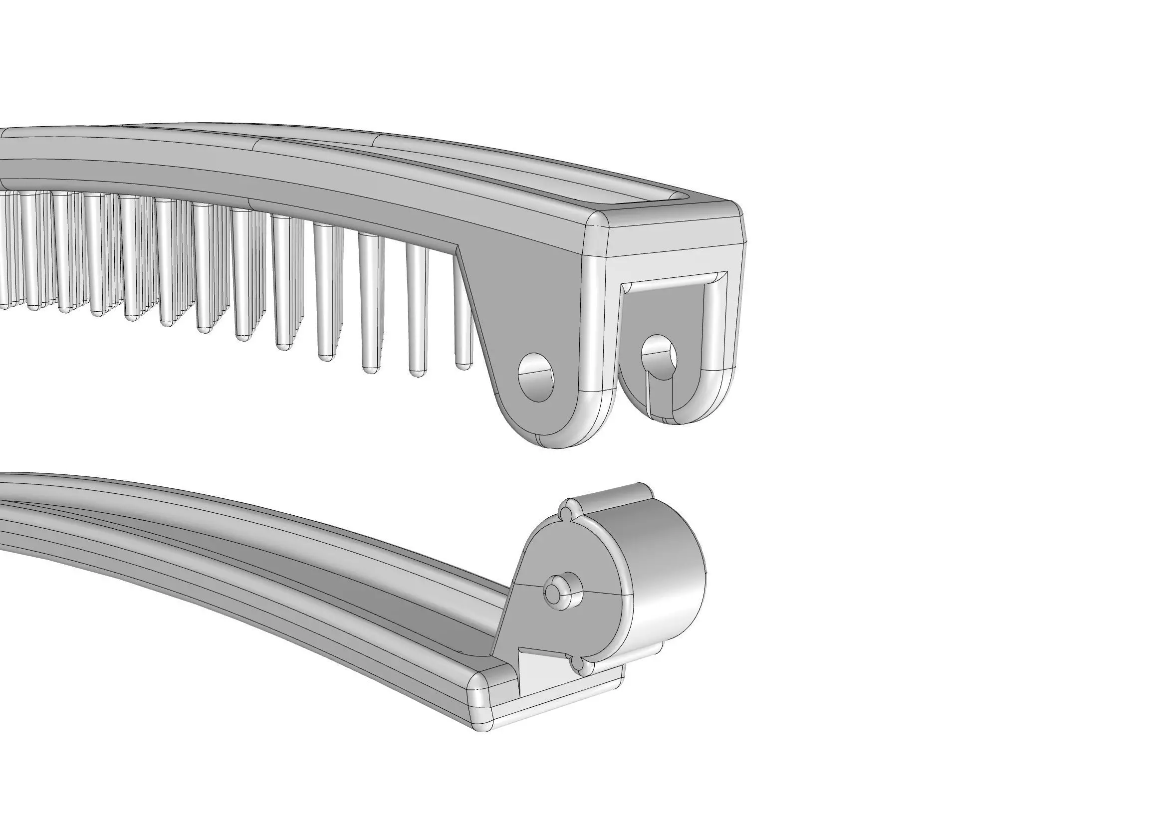 Hair comb 3D print model_11