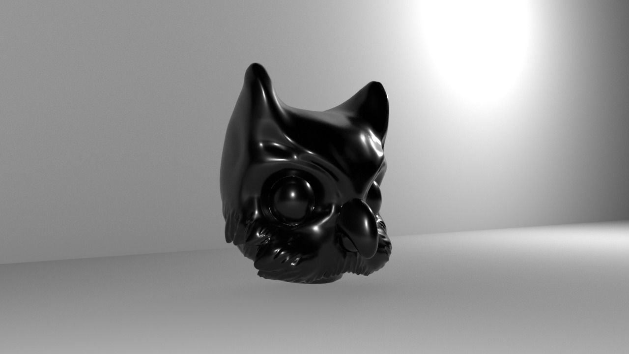OWL MASK Low-poly 3D model_4