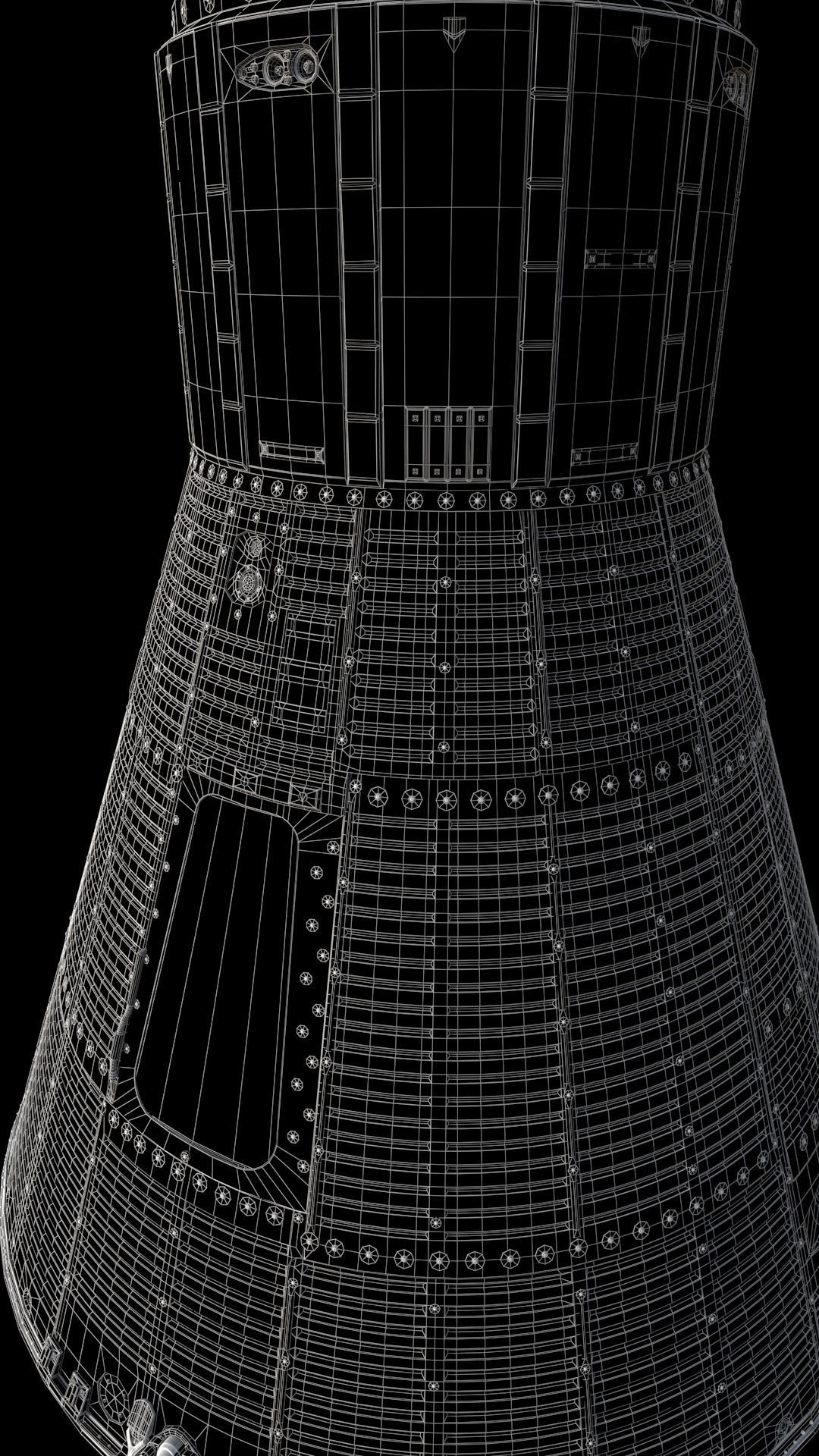 HIgh quality 3D model Mercury Friendship7 capsule 3D model_10