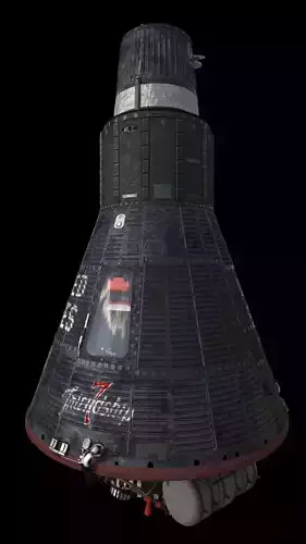 HIgh quality 3D model Mercury Friendship7 capsule 3D model