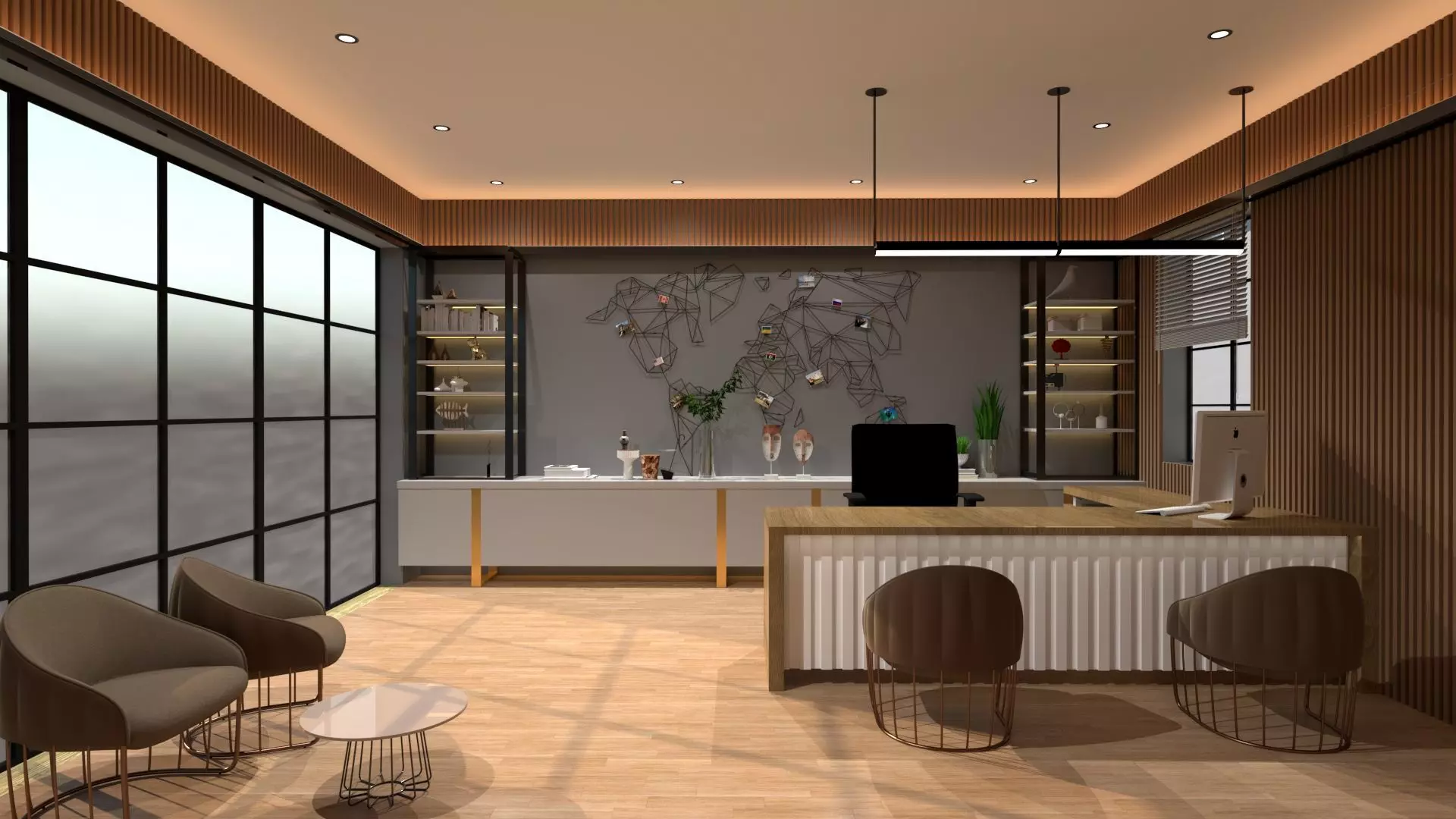 Office cabin Design Free 3D model_0