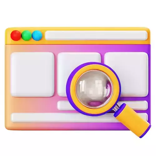 Search On Browser 3D Icon
