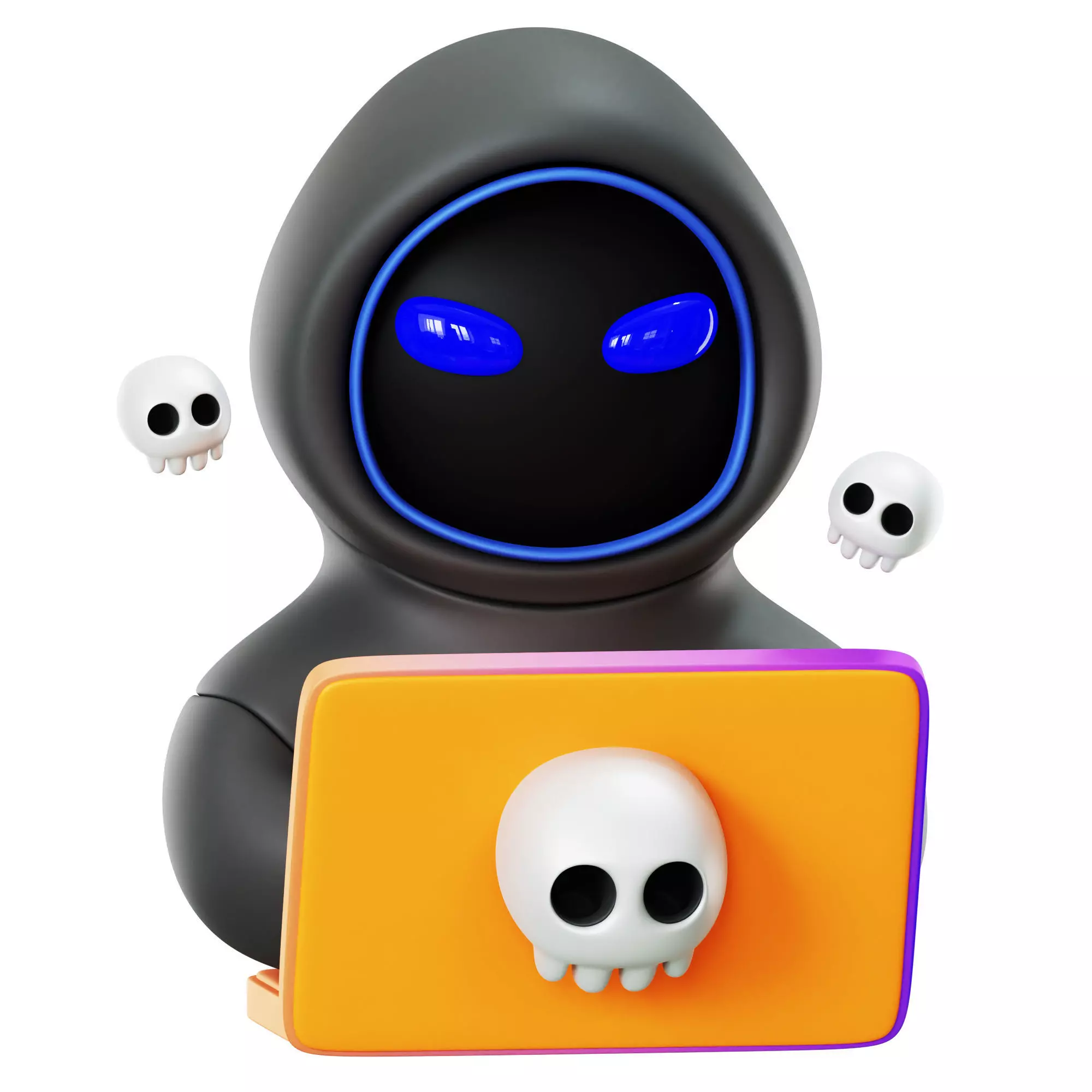 Hacker 3D Icon Low-poly 3D model_0