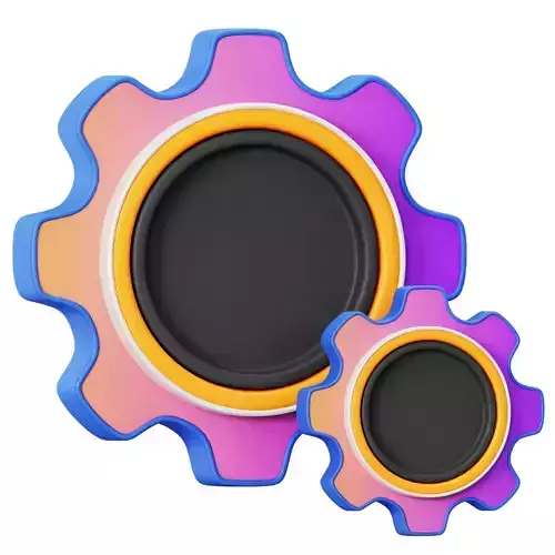 Settings 3D Icon Low-poly 3D model