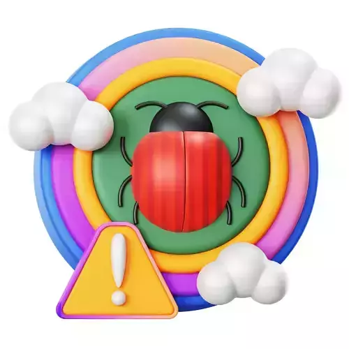 Bug Alert 3D Icon Low-poly 3D model