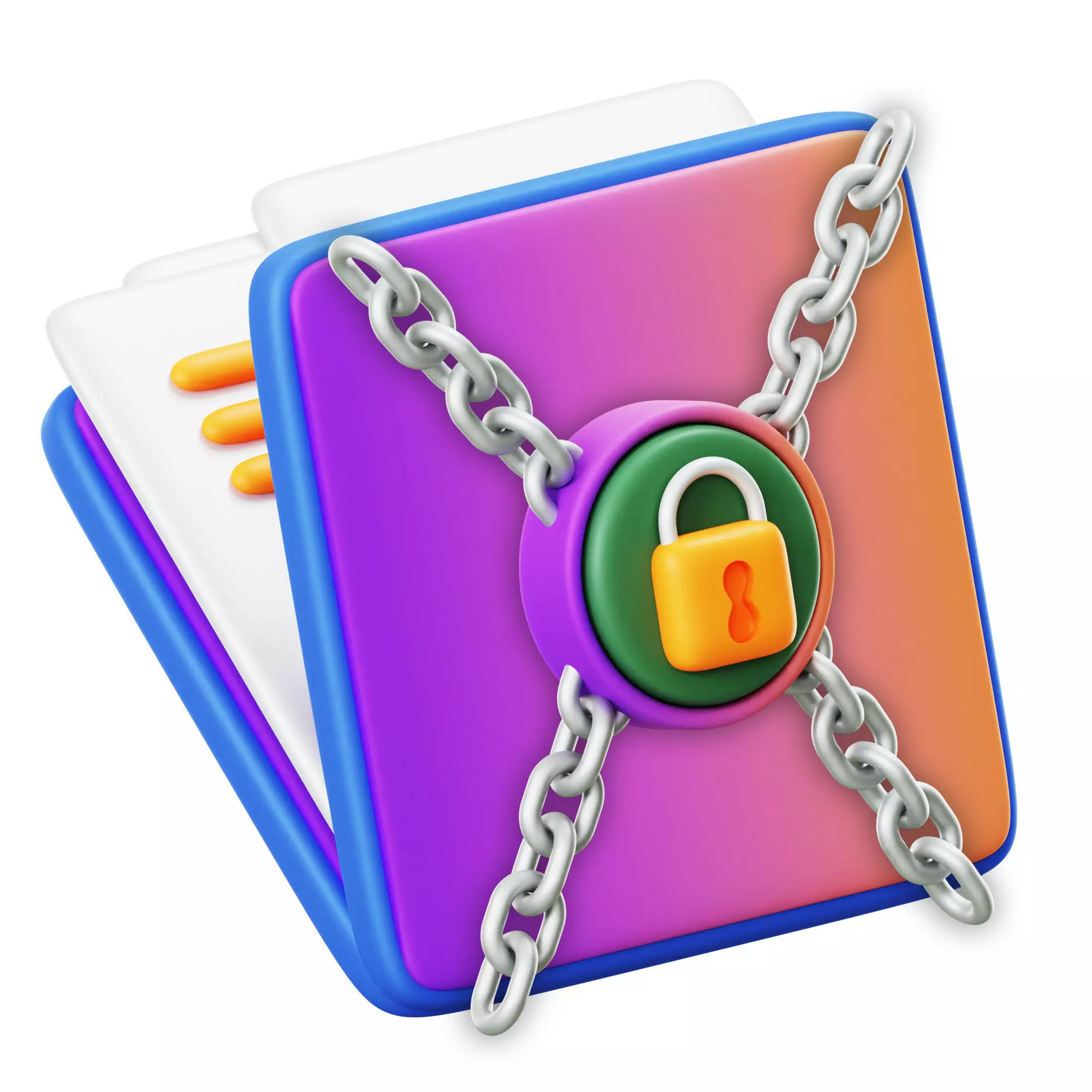 Encrypted File 3D Icon Low-poly 3D model_0