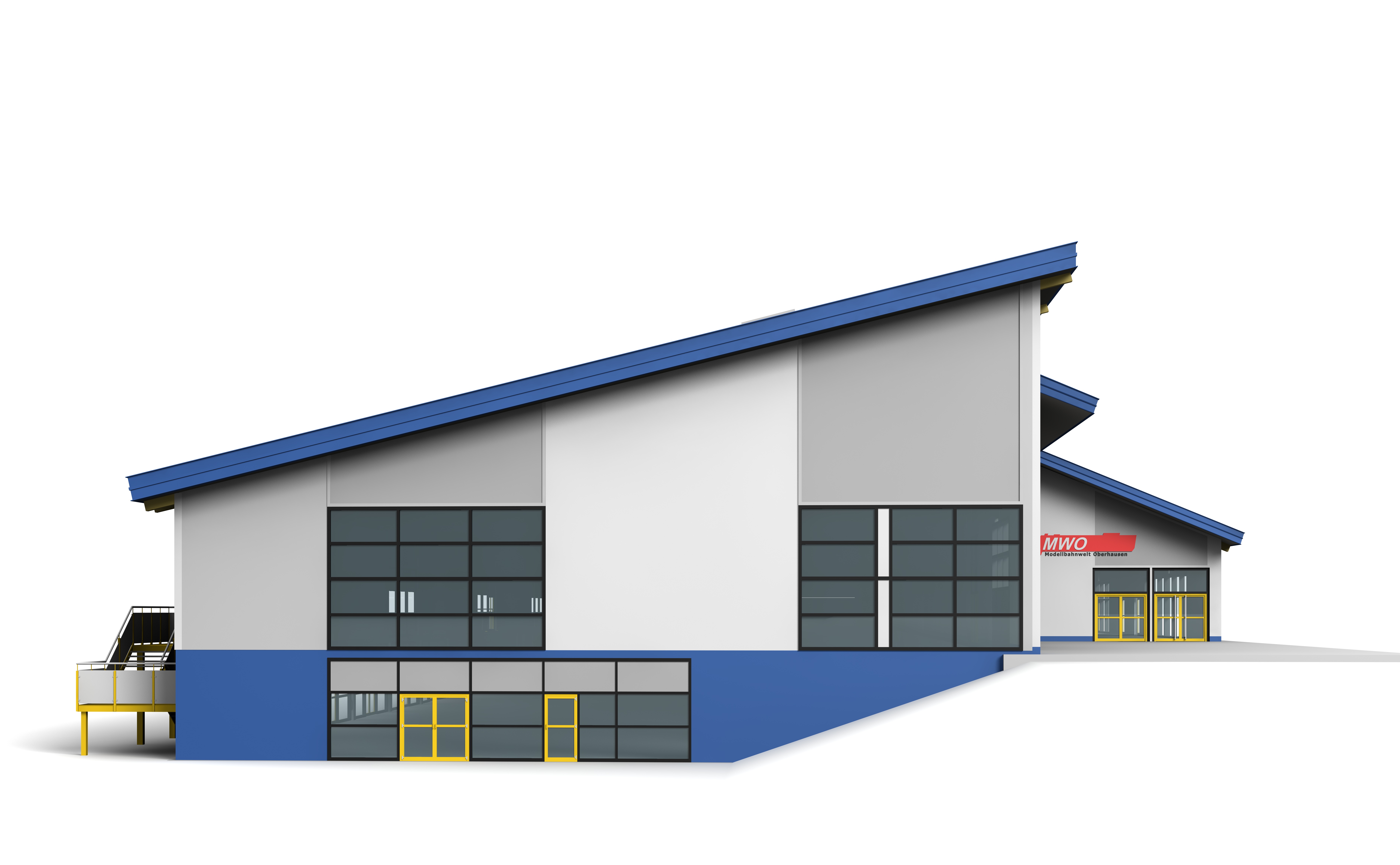 Warehouse Factory Exterior 3D model_3