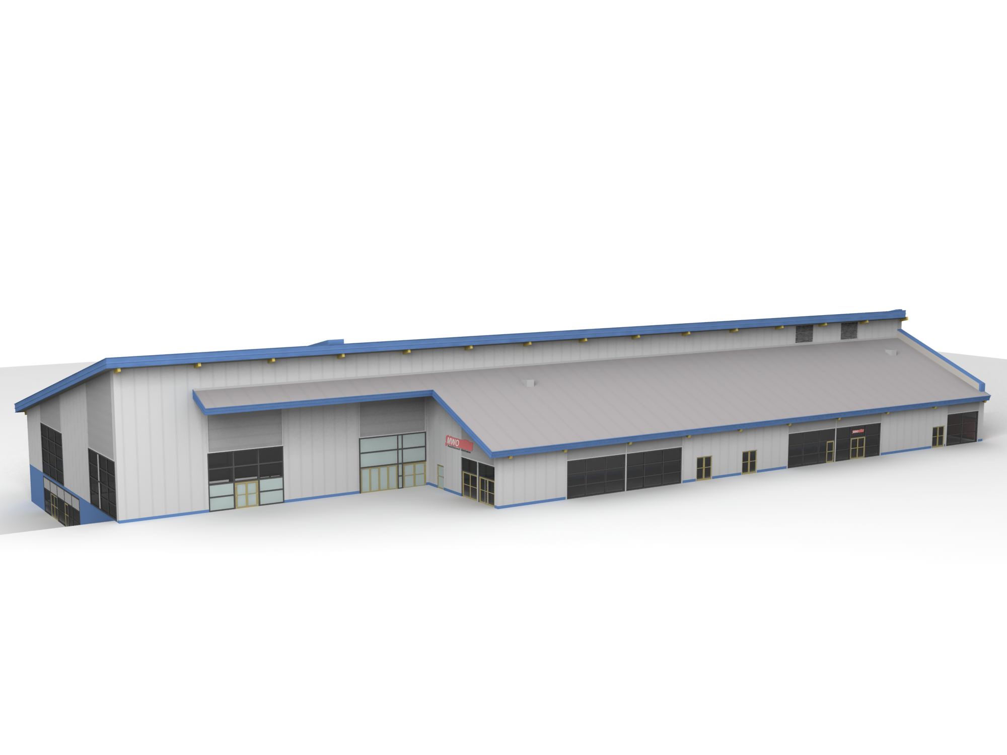 Warehouse Factory Exterior 3D model_7