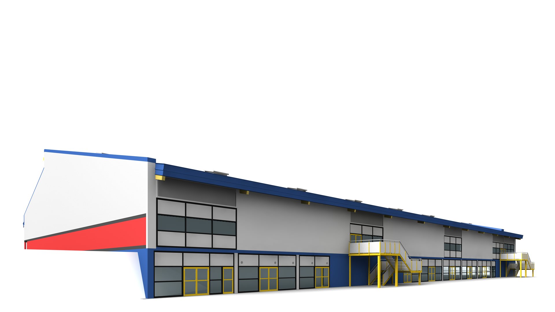 Warehouse Factory Exterior 3D model_6