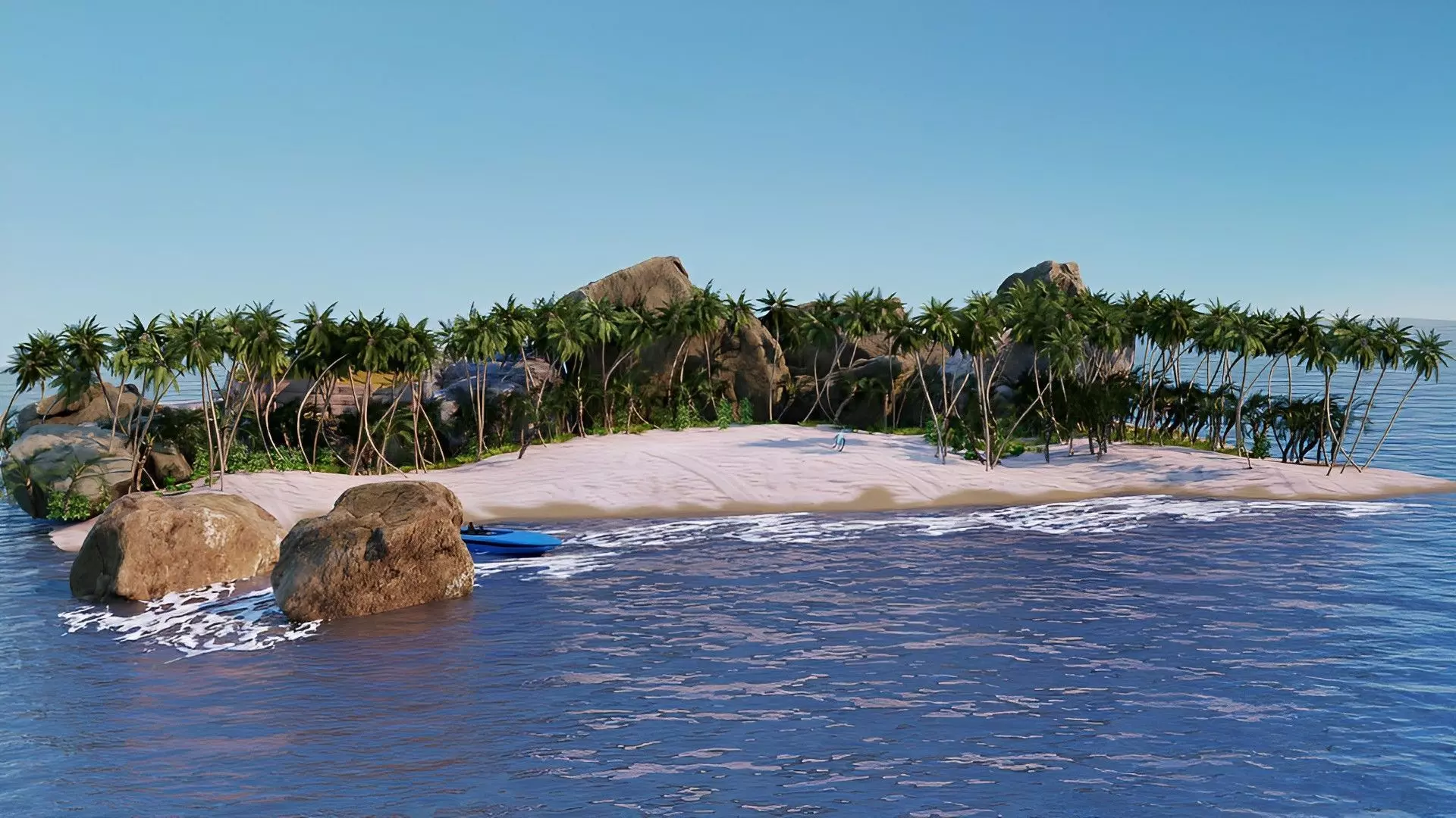Beach  Island With realistic textures  3D model_0
