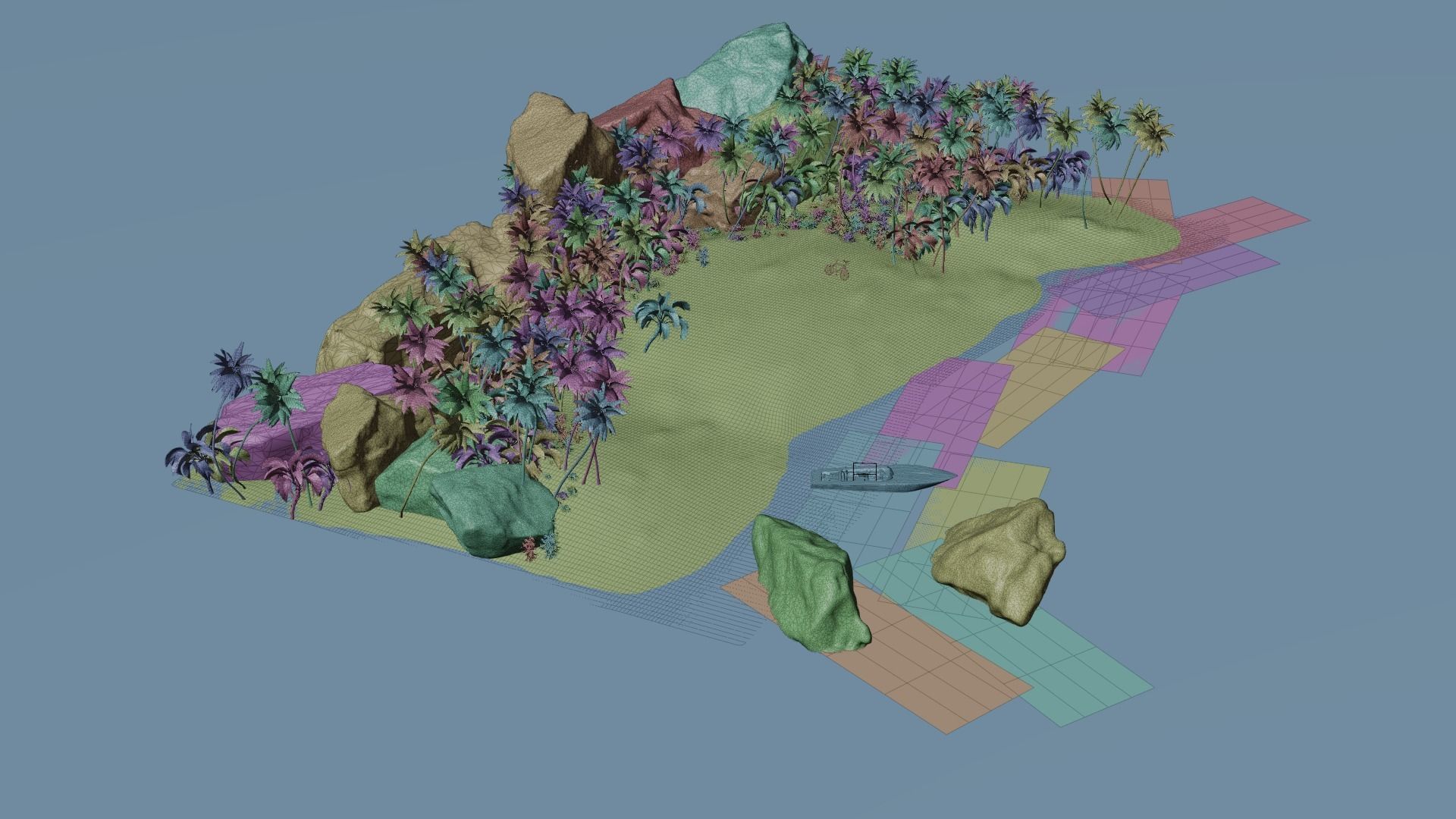 Beach  Island With realistic textures  3D model_13