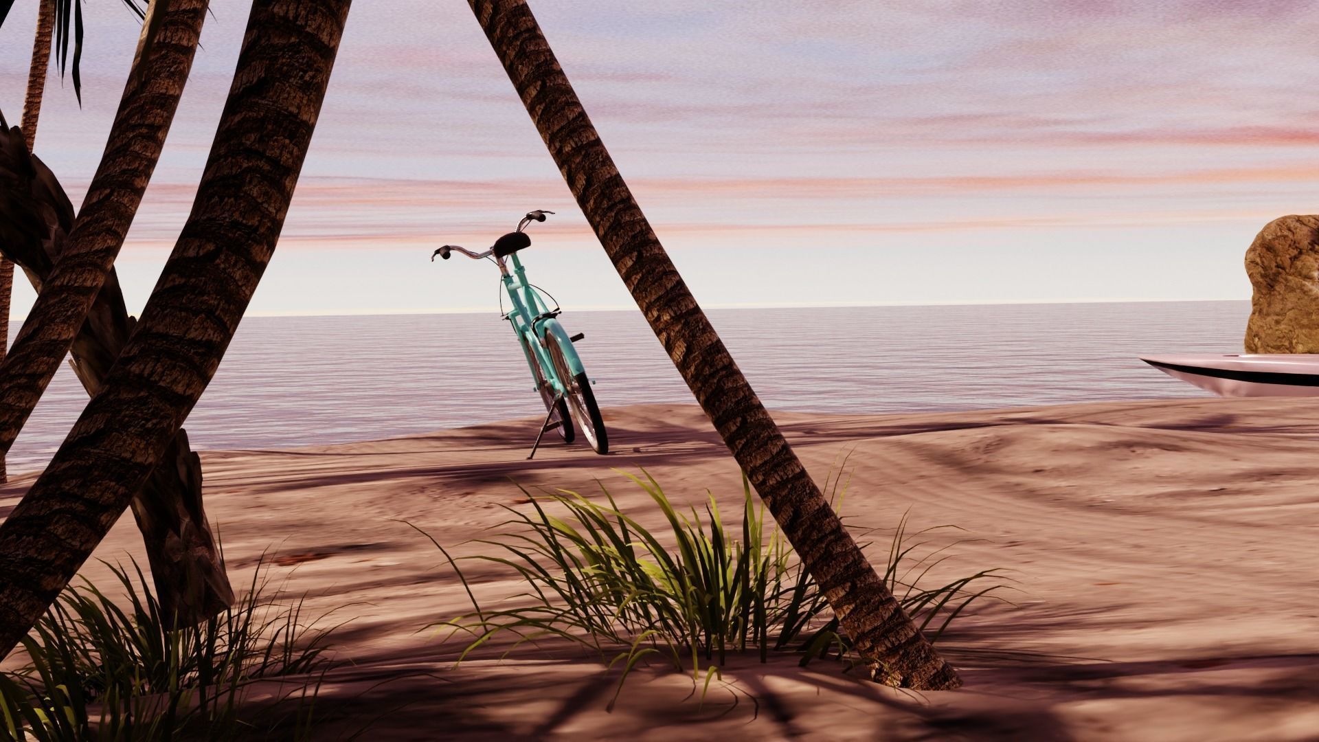 Beach  Island With realistic textures  3D model_8