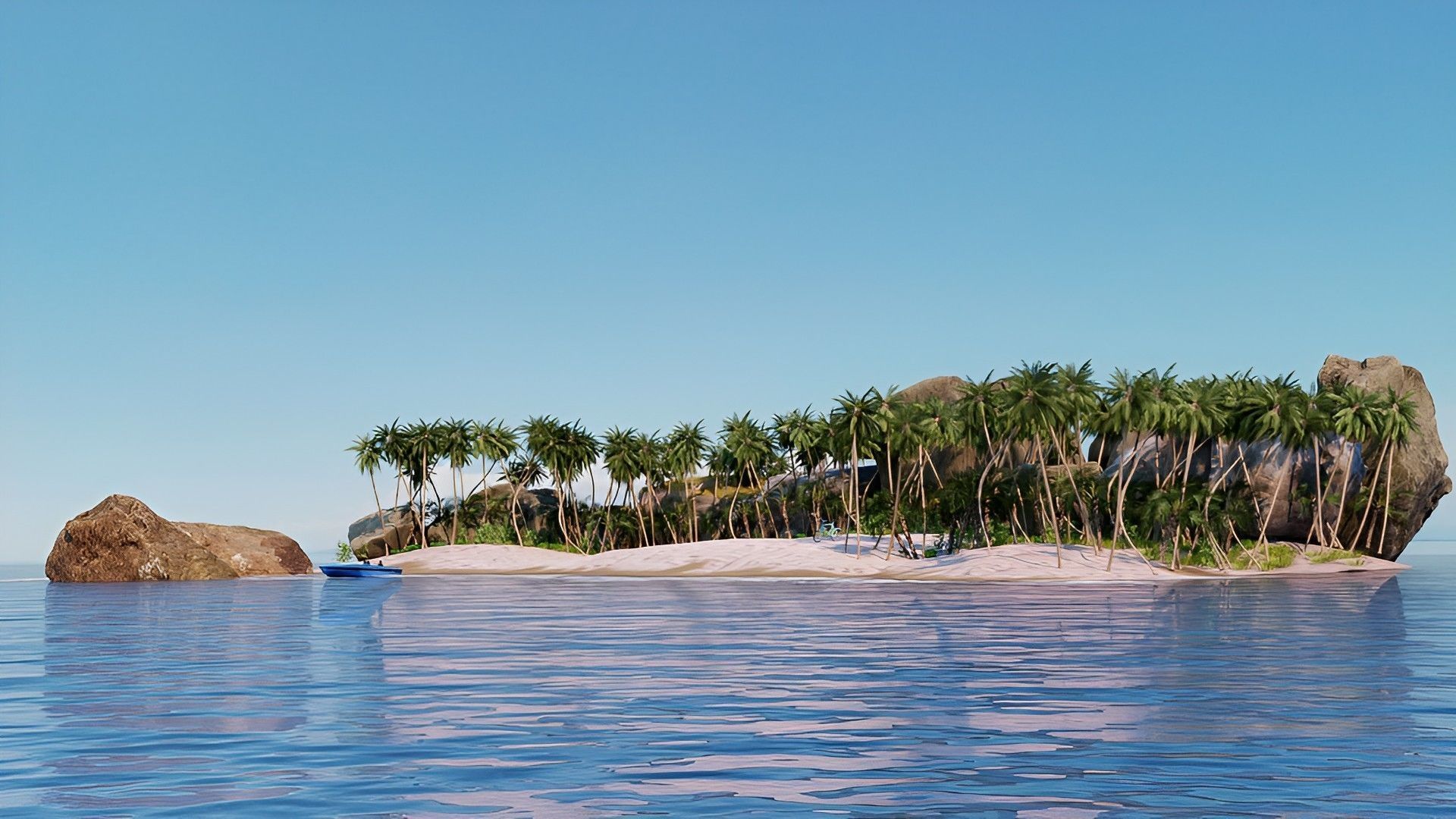 Beach  Island With realistic textures  3D model_12
