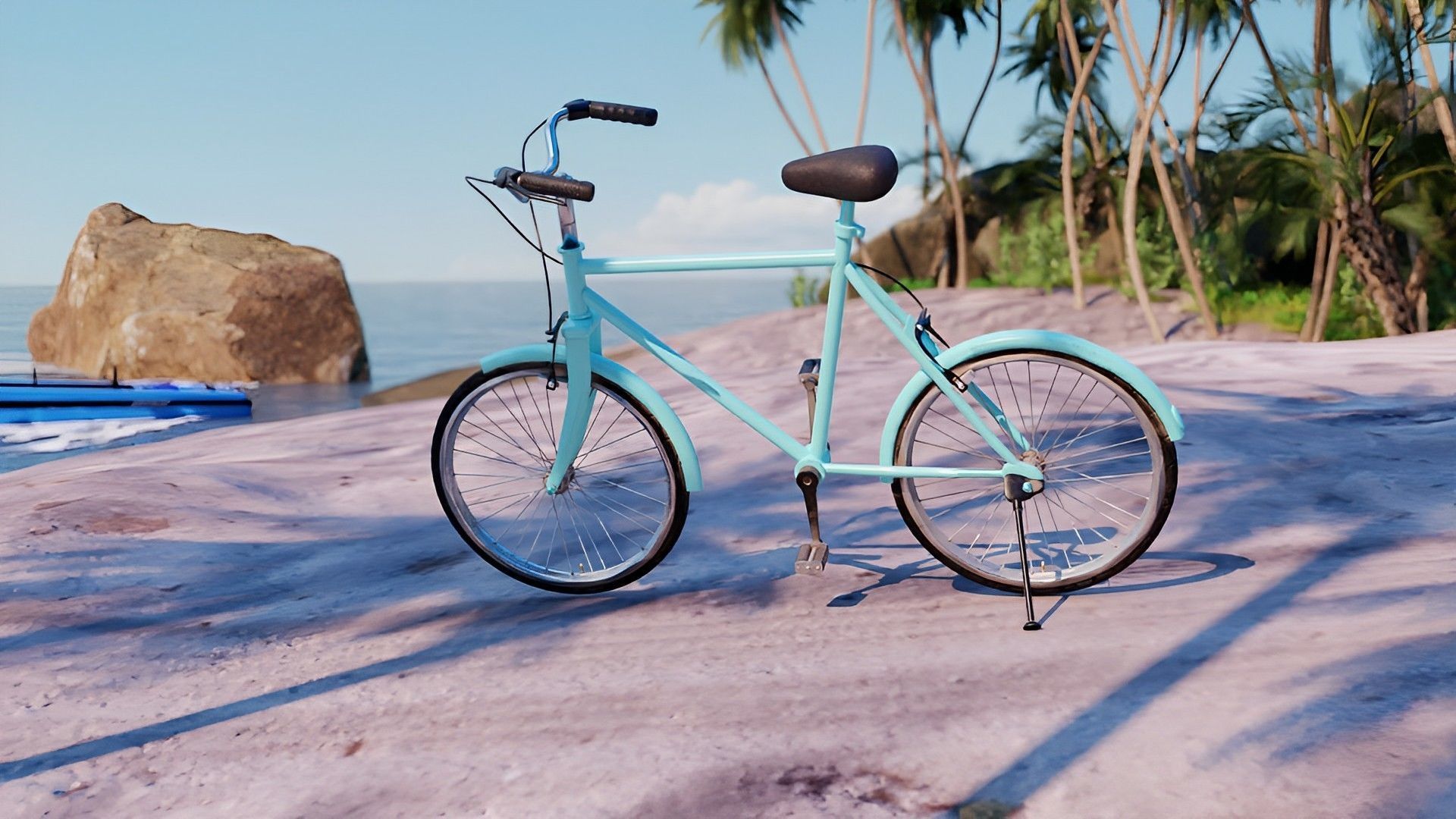 Beach  Island With realistic textures  3D model_6