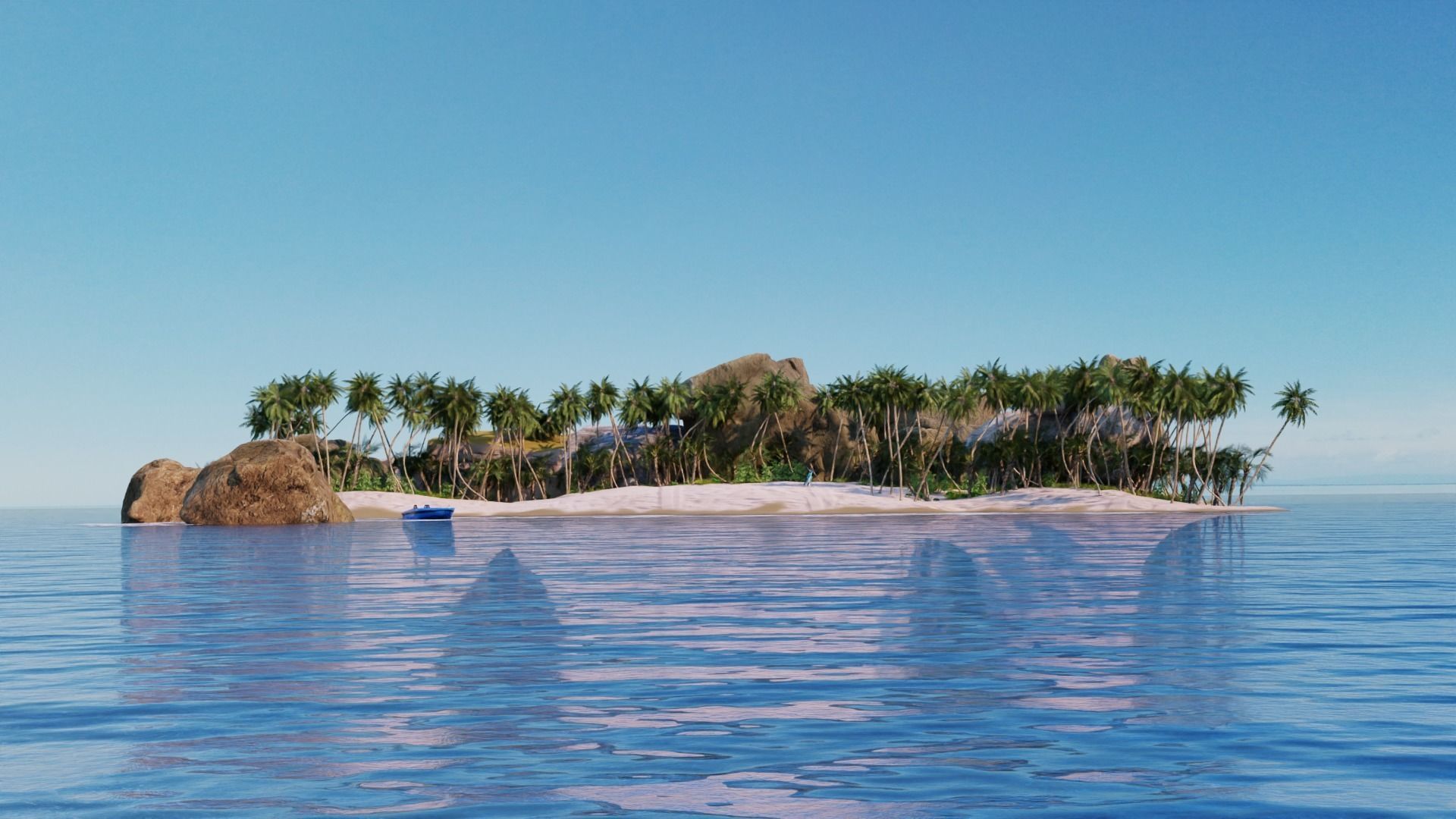 Beach  Island With realistic textures  3D model_7
