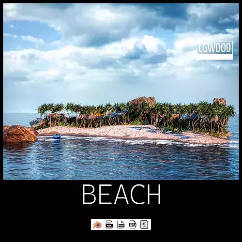 Beach  Island With realistic textures  3D model