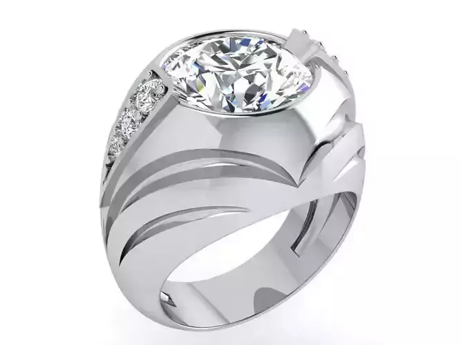 Big stone diamond ring 3558 3D print model 