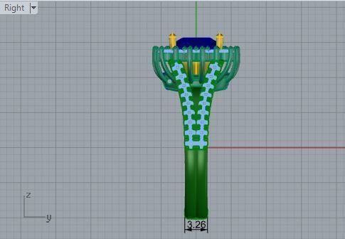 Square blue stone diamond ring 3561 3D print model  3D print model_6