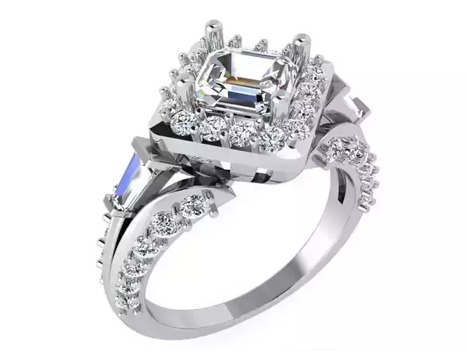 Triangle diamond ring 3562 3D print model 