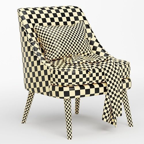 Kora Upholstered Side Chair 3D model 7