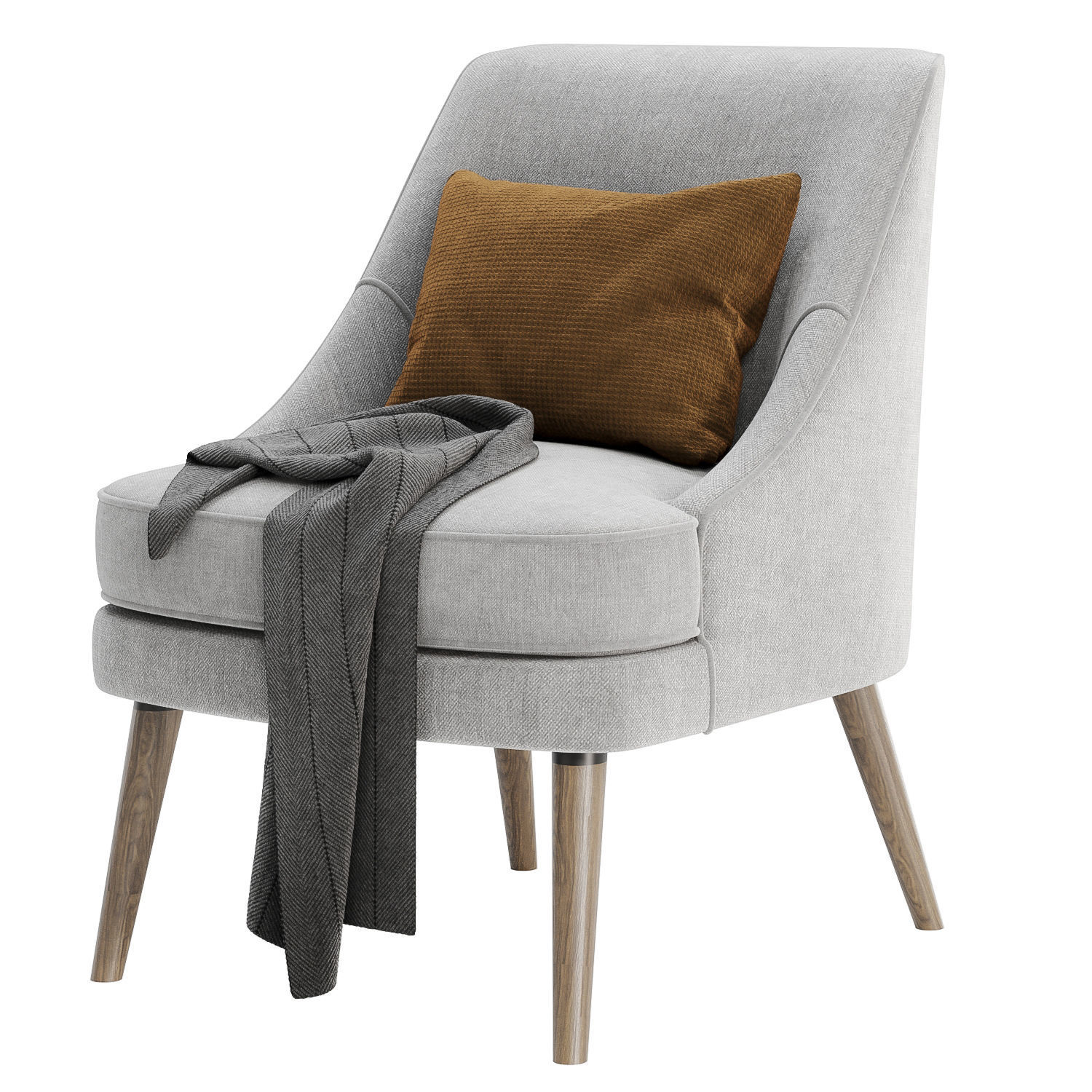 Kora Upholstered Side Chair 3D model_3