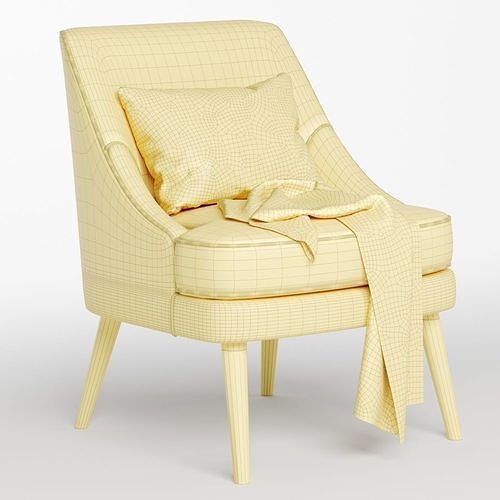 Kora Upholstered Side Chair 3D model 6