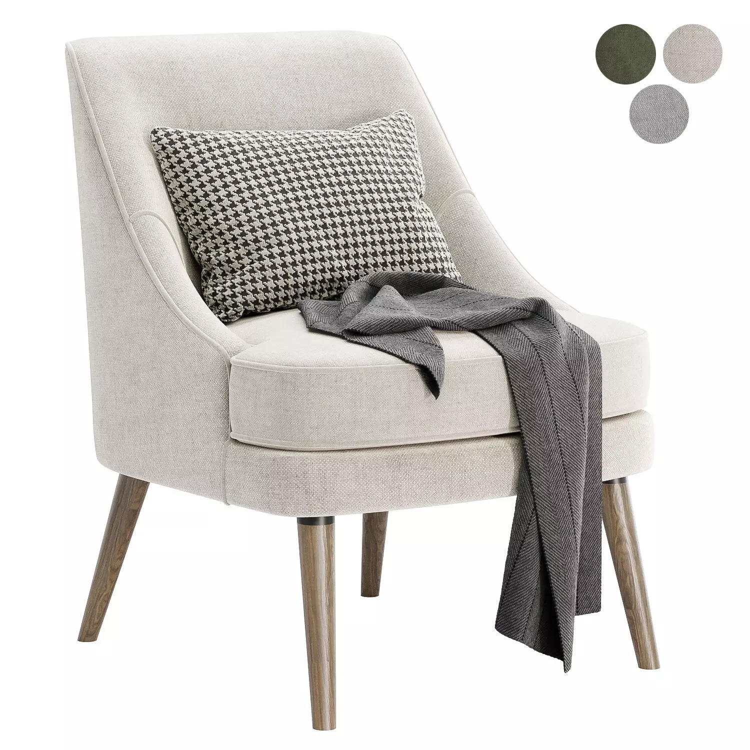 Kora Upholstered Side Chair 3D model_0