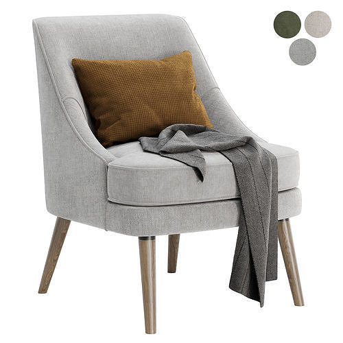 Kora Upholstered Side Chair 3D model 3