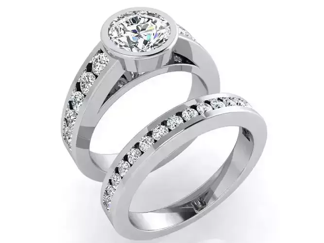 Round diamond ring with band 3564 3D print model 