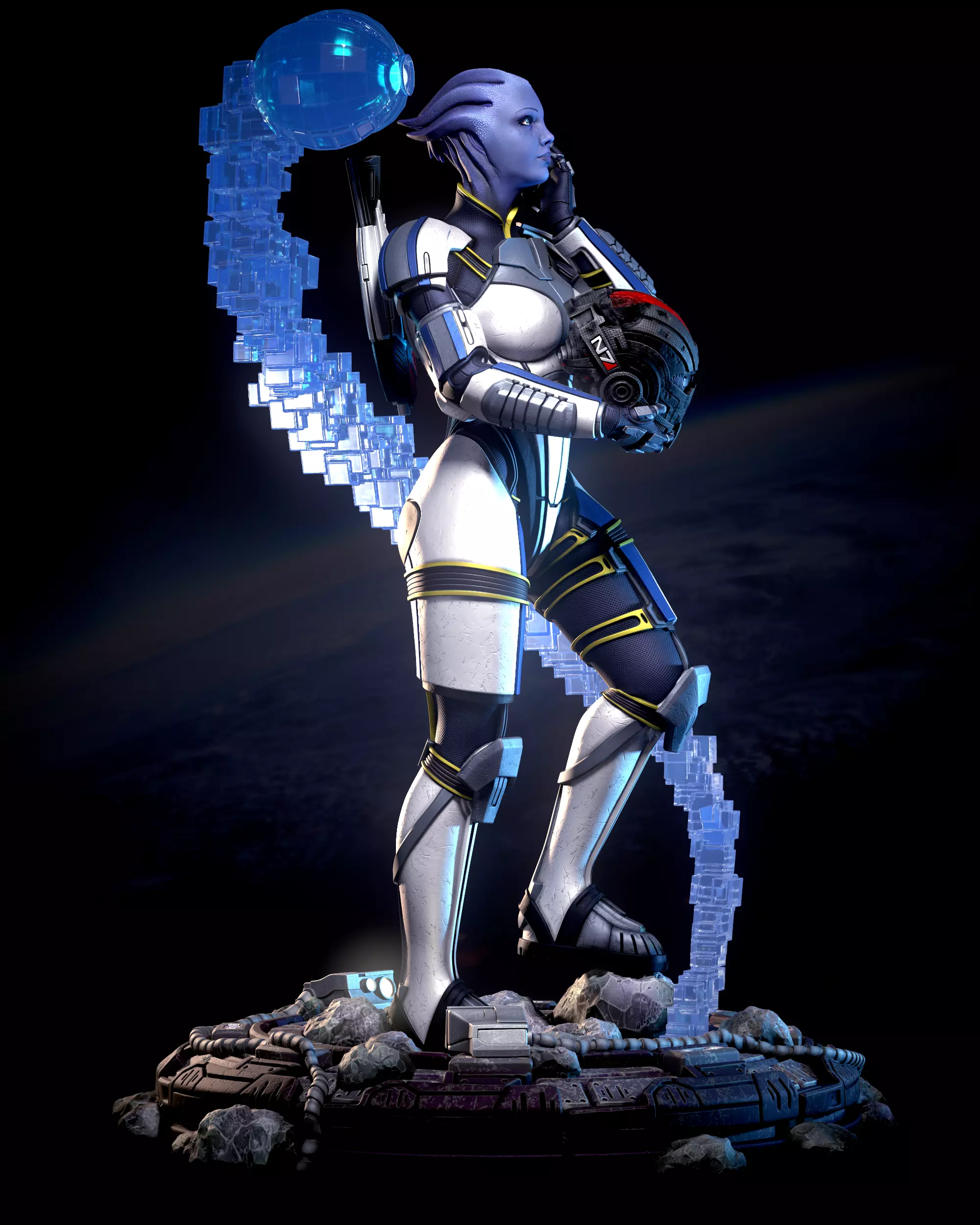 Mass Effect Fanart - Liara TSoni 3d print model Pose 4 3D print model_0