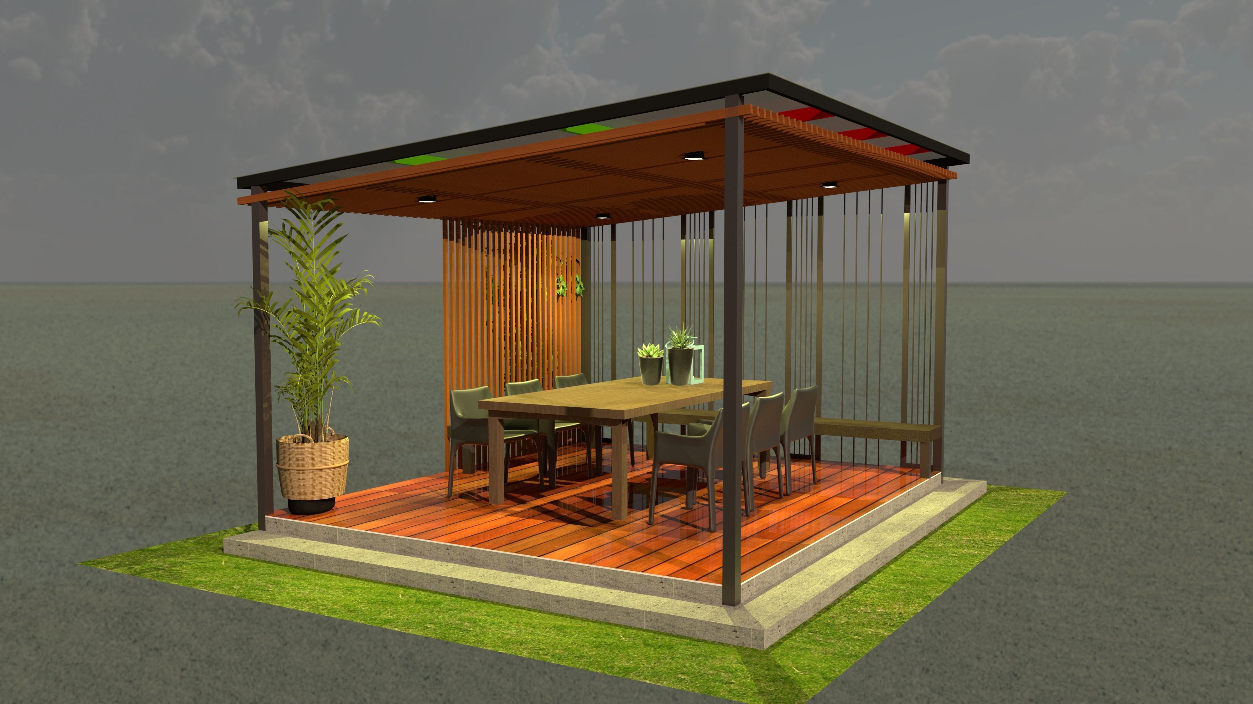 Terrace garden 3D model_3