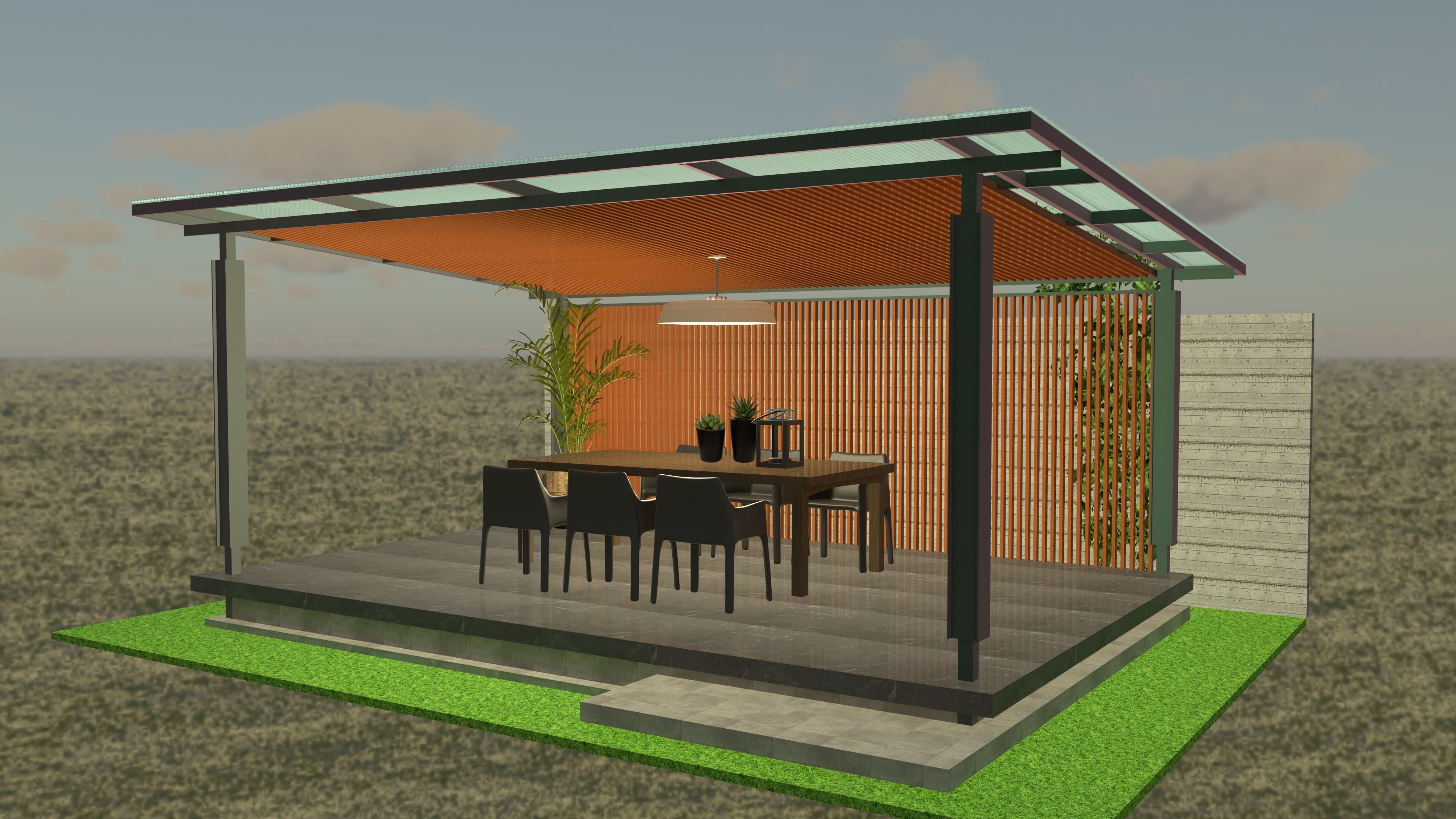 Terrace garden 3D model_6