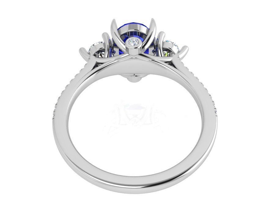 Blue and white diamond ring 3568 3D print model 3D print model_3