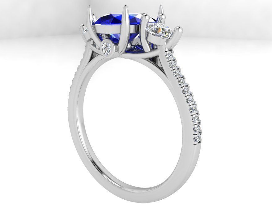 Blue and white diamond ring 3568 3D print model 3D print model_2