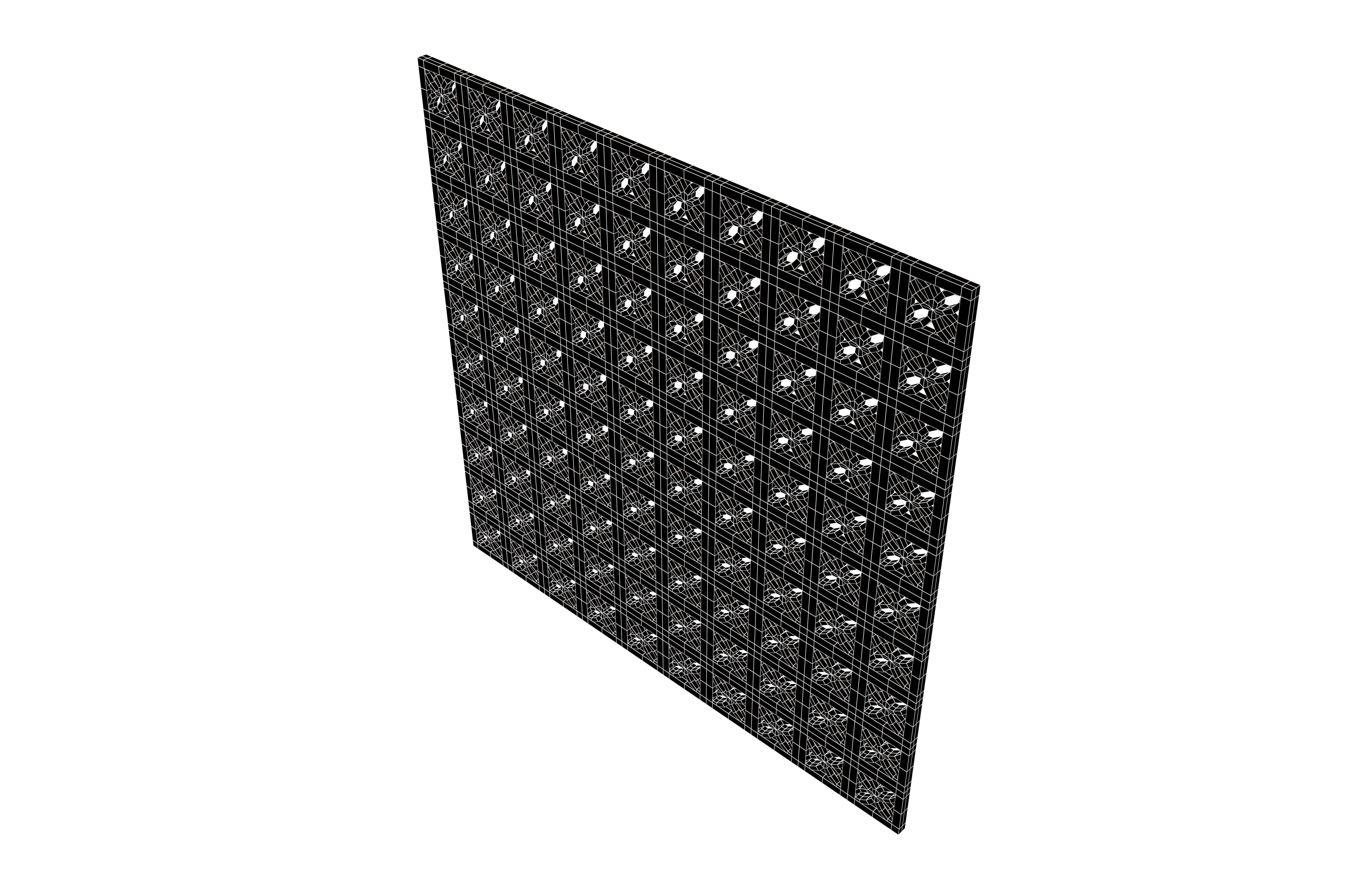 Breeze Block Wall V3 001 Low-poly 3D model_6