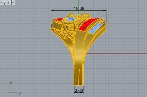 Colorful diamond ring 3571 3D print model  3D print model_6