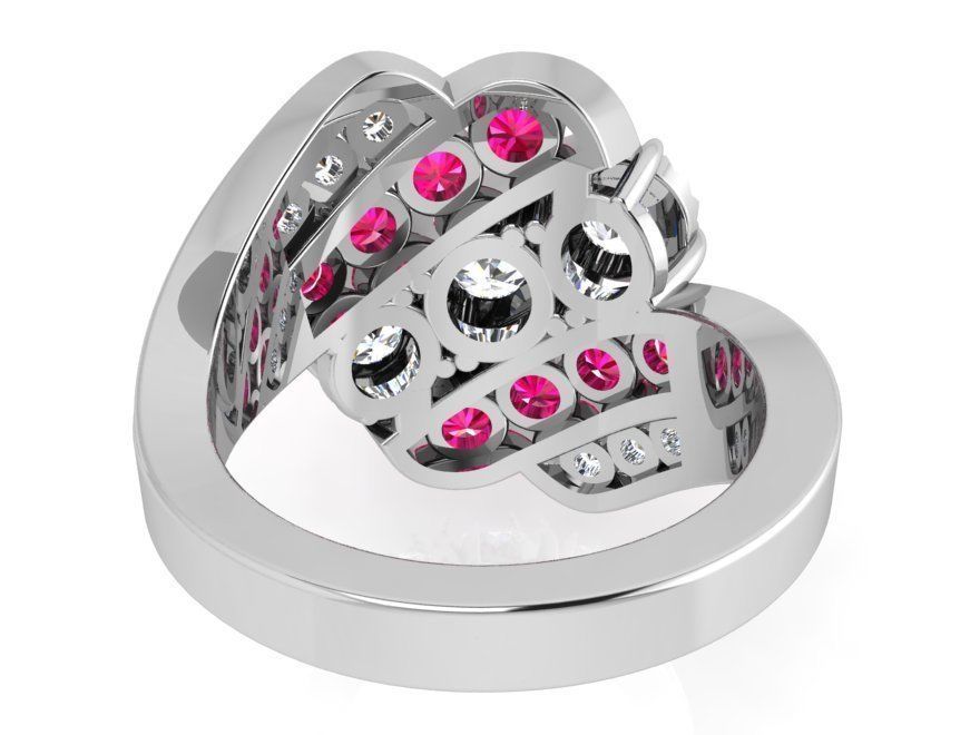 Colorful diamond ring 3571 3D print model  3D print model_3