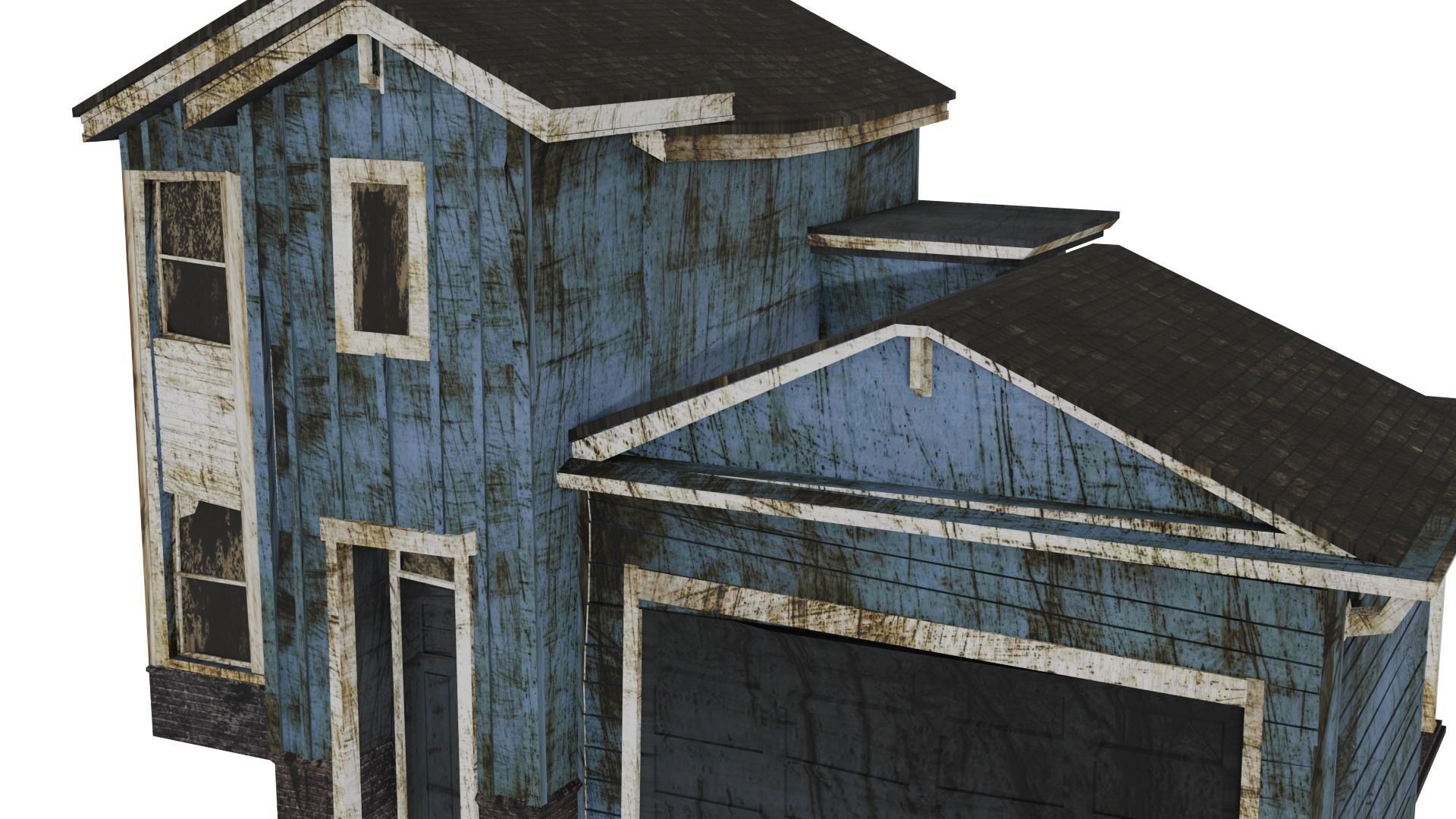 Abandoned old - realistic low poly A-2 Low-poly 3D model_7