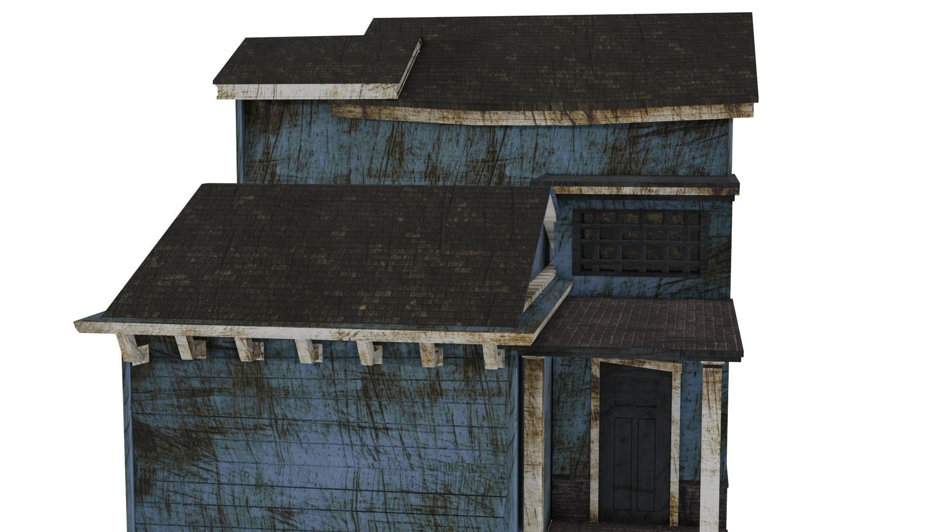 Abandoned old - realistic low poly A-2 Low-poly 3D model_9